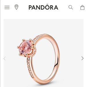 Pandora Pink Sparkling Crown Solitaire Ring